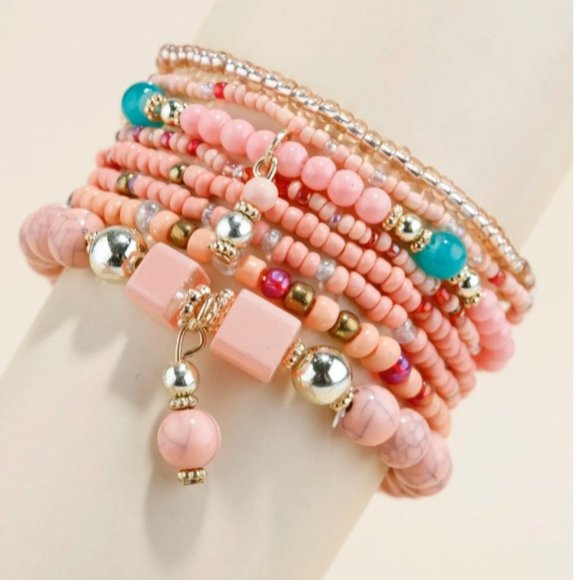 3 for $35/ 8 piezas brazalete con cuenta de colores - Picture 2 of 3